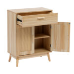 Buffet Scandy pine wood-rattan in natural color 60x30x80cm - Image 4