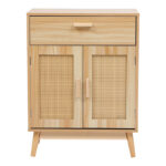 Buffet Scandy pine wood-rattan in natural color 60x30x80cm - Image 6