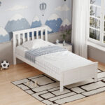 Bed Neranda pine wood white 90x190cm