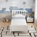 Bed Neranda pine wood white 90x190cm - Image 3