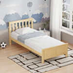 Bed Neranda pine wood in natural color 90x190cm