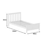 Bed Neranda pine wood in natural color 90x190cm - Image 6
