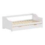 Sofa-Bed Benato with sliding bed pine wood white 90x190cm - Слика 3
