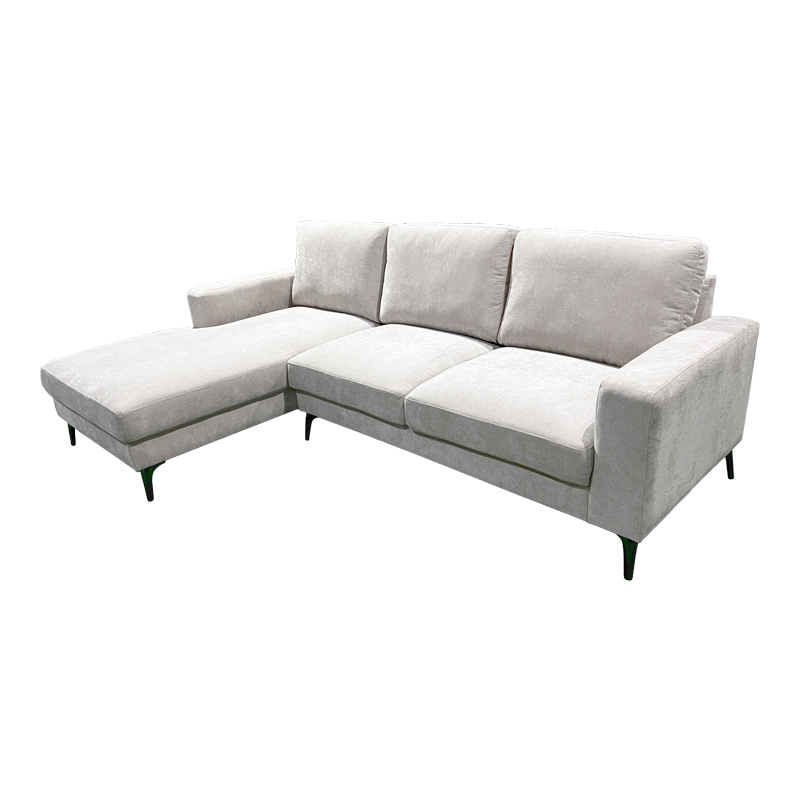 371-000016 Right corner sofa Menande ivory fabric 248x173x89cm - Слика 1