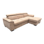 Left corner sofa-bed Lemance beige fabric 251x168x82cm