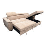 Left corner sofa-bed Lemance beige fabric 251x168x82cm - Image 3