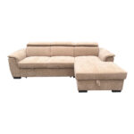 Left corner sofa-bed Lemance beige fabric 251x168x82cm - Image 4