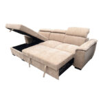 Right corner sofa-bed Lemance beige fabric 251x168x82cm - Слика 3