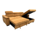 Left corner sofa-bed Lemance camel fabric 251x168x82cm - Image 3