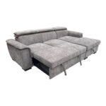Left corner sofa-bed Lemance grey fabric 251x168x82cm - Image 2