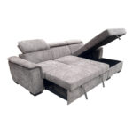 Left corner sofa-bed Lemance grey fabric 251x168x82cm - Image 3
