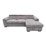 Left corner sofa-bed Lemance grey fabric 251x168x82cm - Image 4