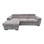 Right corner sofa-bed Lemance grey fabric 251x168x82cm - Слика 4