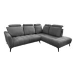 Left corner sofa Serkas grey fabric 268x100x105cm - Image 2