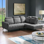 Left corner sofa Serkas grey fabric 268x100x105cm