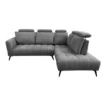 Left corner sofa Serkas grey fabric 268x100x105cm - Image 3