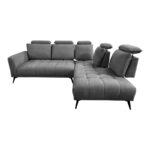 Left corner sofa Serkas grey fabric 268x100x105cm - Image 4