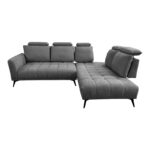 Left corner sofa Serkas grey fabric 268x100x105cm - Image 6