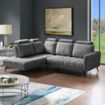 Right corner sofa Serkas grey fabric 268x100x105cm