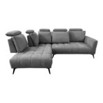 Right corner sofa Serkas grey fabric 268x100x105cm - Image 4