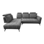 Right corner sofa Serkas grey fabric 268x100x105cm - Image 6