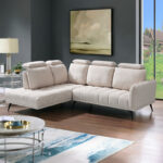 Right corner sofa Serkas beige fabric 268x100x105cm