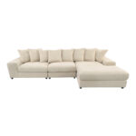 Left corner sofa Gerando beige fabric 336x179x83cm - Слика 3
