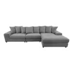 Left corner sofa Gerando anthracite fabric 336x179x83cm - Слика 3
