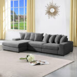 Right corner sofa Gerando anthracite fabric 336x179x83cm