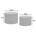 Set of 2 pieces coffee tables Ponty cream mango wood - Слика 4