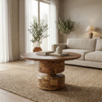 Coffee table Perlon walnut mango wood D80x45cm