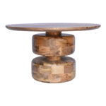 Coffee table Perlon walnut mango wood D80x45cm - Слика 4