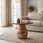 Coffee table Benzano natural color mango wood Φ60x45cm