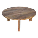 Coffee table Japandi natural color mango wood Φ90x35cm - Image 2