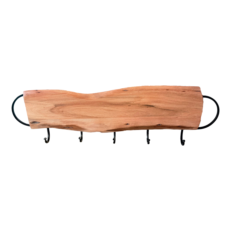 372-000060 Wall hook Edeva mango wood in natural color 90x8x23cm - Image 1