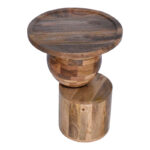 Side table Senby walnut color mango wood Φ40x50cm - Image 3