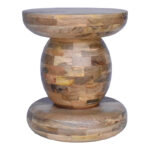 Side table Zanze walnut color mango wood Φ40x50cm - Image 4