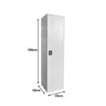 Koya metal cabinet in light gray color 45x50x180cm - Image 5