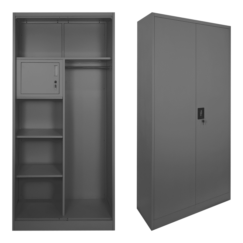 378-000012 Zogi metal cabinet with partition in anthracite color 90x45x180cm - Image 1