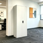 Ugren metal wardrobe in light gray 70x40x180cm