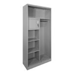 Zogi metal wardrobe with partition in light gray 70x40x180cm - Слика 2