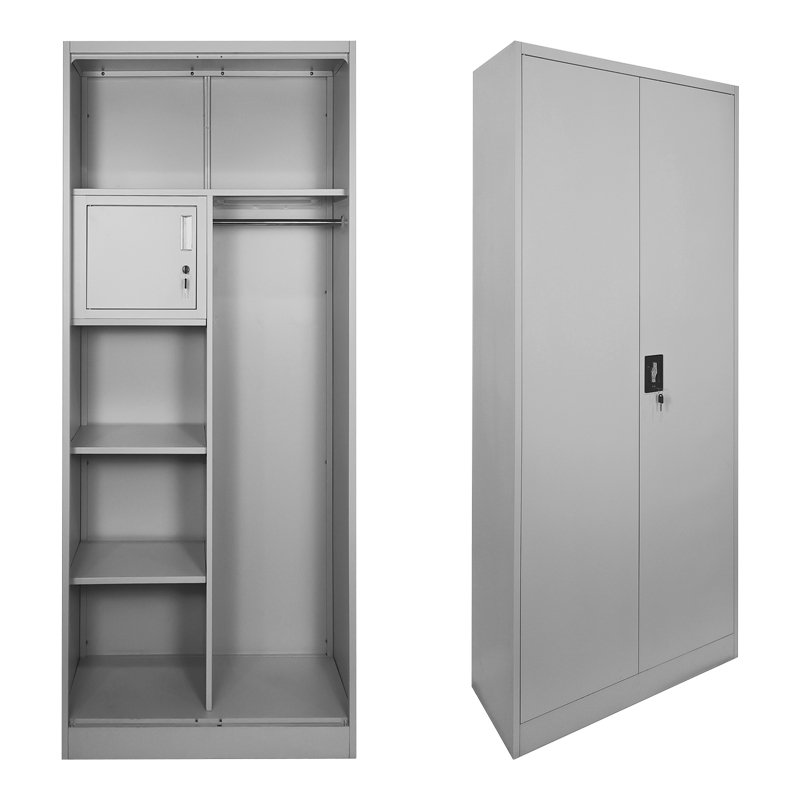 378-000015 Zogi metal wardrobe with partition in light gray 70x40x180cm - Слика 1