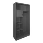 Zogi metal wardrobe with partition in anthracite 70x40x180cm - Слика 2