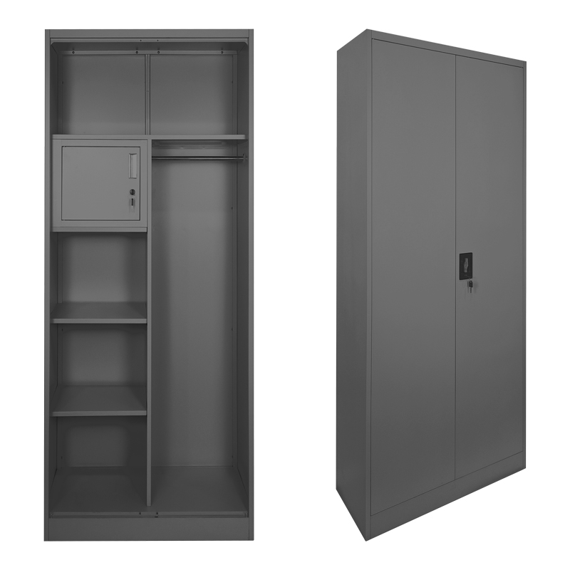 378-000016 Zogi metal wardrobe with partition in anthracite 70x40x180cm - Слика 1