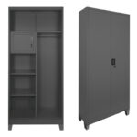 Zogi metal cabinet with partition in anthracite color 90x45x190cm
