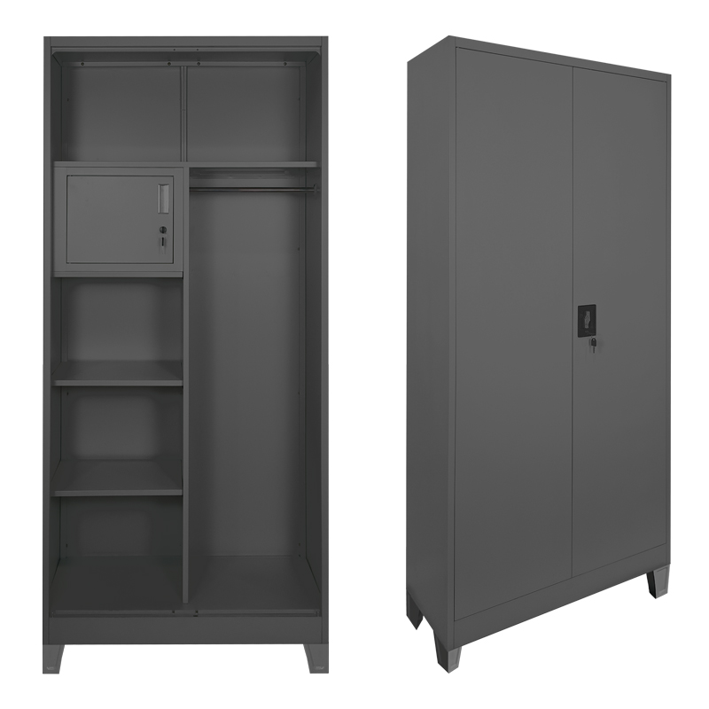 378-000021 Zogi metal cabinet with partition in anthracite color 90x45x190cm - Image 1