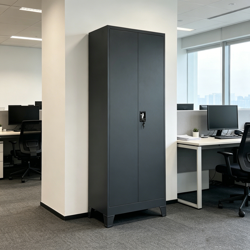 378-000023 Ugren metal wardrobe anthracite 70x40x190cm - Image 1