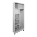 Zogi metal wardrobe with partition in light gray 70x40x190cm - Слика 2