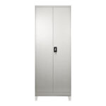 Zogi metal wardrobe with partition in light gray 70x40x190cm - Слика 3