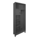 Zogi metal wardrobe with partition in anthracite 70x40x190cm - Слика 2